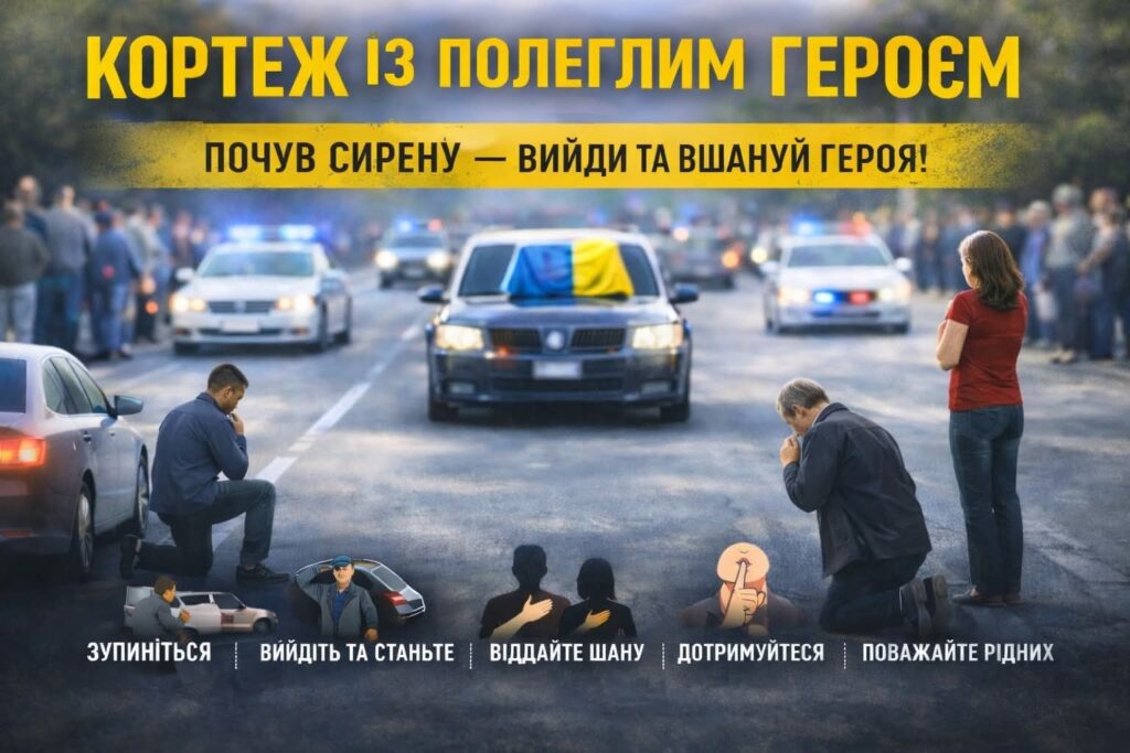 «Віддай шану Герою»: у Франківській громаді просять зупинятися під час руху траурних кортежів